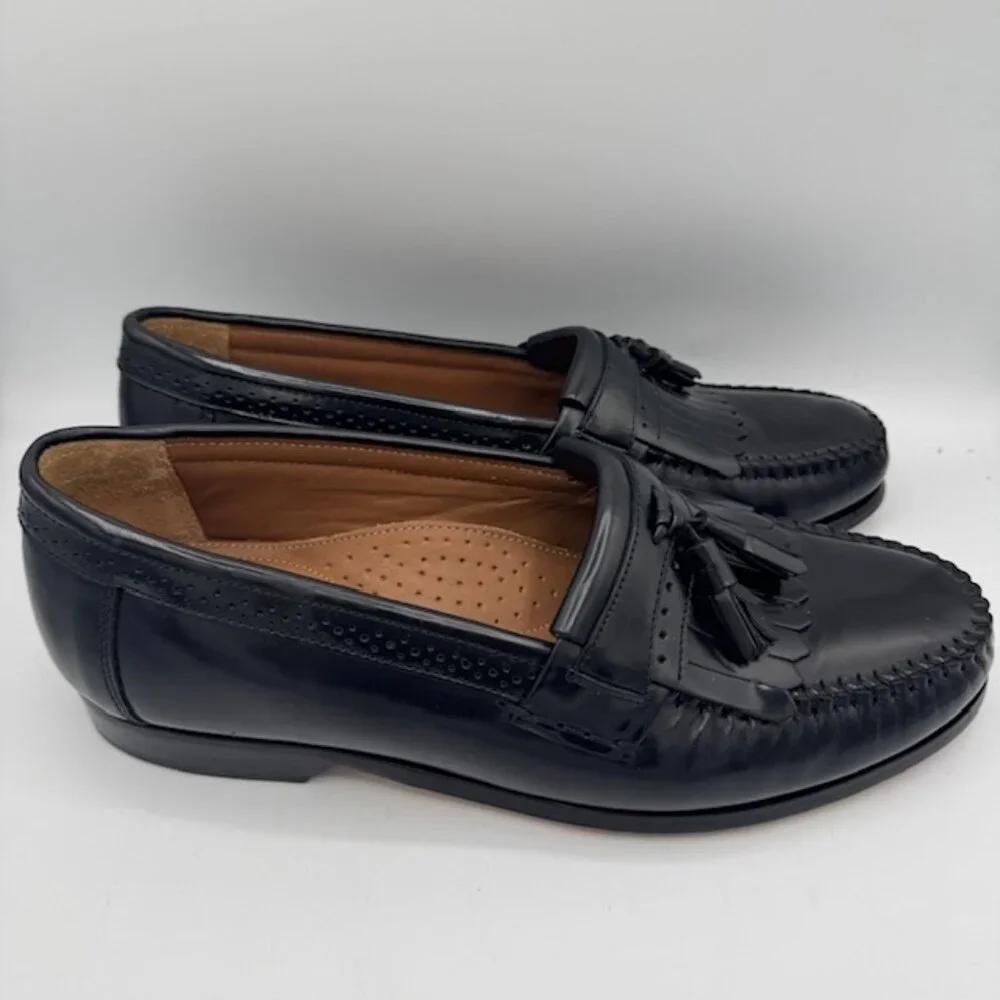 G.H. Bass & Co. Men's Black Leather Grammer Tassel Loafers Size 10.5D - Picture 2 of 7